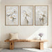 Extra Large Beige Floral Framed Wall Art 24X36 Inch Neutral White Flower Canvas Wall Art Farmhouse Wildflower Botanical Artwork for Living Room Bedroom Dining Room Set of 3