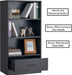 4 Tier Bookshelf Bookcase Storage Shelf Display Cabinet with Drawer Ample Storage and Display Space Safe with Anti-Toppling Device Perfect for Sturdy Room Bedroom Living Room Home Office Use