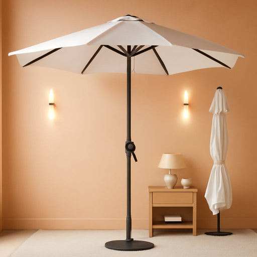 10FT Patio Umbrella, Outdoor Umbrella with Push Button Tilt and Crank, 8 Sturdy Ribs, UV Protection & Waterproof Market Umbrella for Pool, Backyard, Beach,Deck