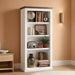 Farmhouse Bookcase 70 Inches Tall White TwoToneFinish