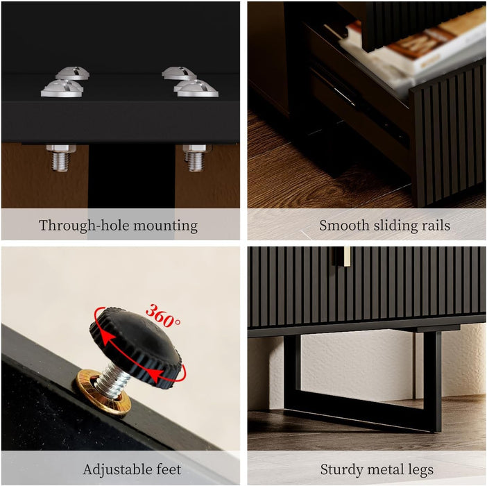 Modern Chest of Drawers with 9 Drawers,Deep Drawers,Clothes Organizer,Large Storage Cabinet for Living Room, Bedroom,Hallway,With Anti-Tipping Device,Matte Black