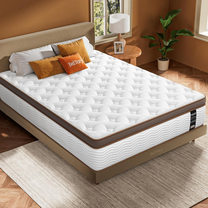 Premium Queen Mattress 14 Inch - Hybrid Mattress with Advanced Pocket Spring Technology - Optimal Spinal Support - Pain Relief and Motion Isolation, Certipur-Us Certified