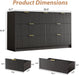 56" Wide Fluted 7-Drawer Dresser for Bedroom, Black
