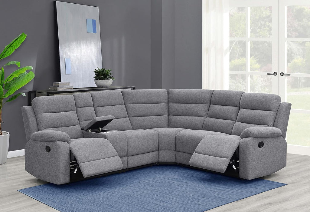 David 3-Piece Motion Sectional Sofa in Smoke