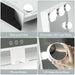 Lighted Makeup Mirror, Hollywood Vanity Mirror with Lights, Three Color Modes, with Detachable 10X Zoom Mirror, Smart Touch Control, Metal Frame, 360° Rotation（14.1In,White）