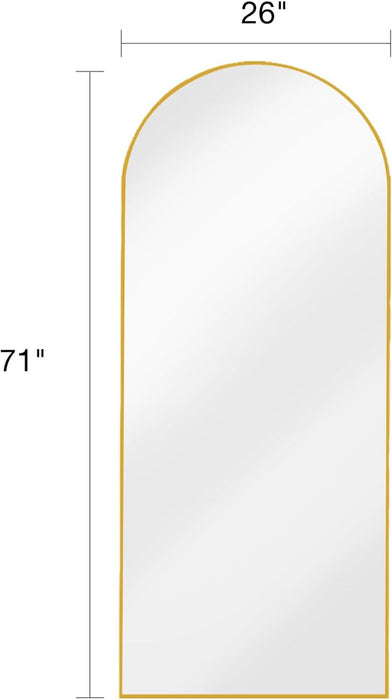 Arched Full Length Mirror, Floor Mirror with Stand, 71"X26" Large Wall Mirror Full Length, Body Floor Mirror, Wall Mounted for Bedroom, Gold