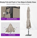 Table Sun Umbrella 10' X 10' Square Semi Auto Lift, Beige