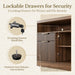 ThirtyTwoInch Walnut Lateral File Cabinet Lockable Assembly