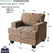 Oversized Brown Armchair With Armrest Organizer Cushion