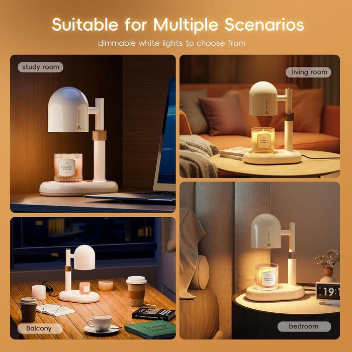 Candle Warmer Lamp with Timer Adjustable Height Flameless Aromatherapy Wax Melter, Cool-Touch Safe Night Light for Home Ambience