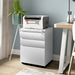 White Rolling File Cabinet with Lock