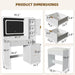 FortyThreePointThreeInch White Vanity Desk With LED Mirror