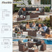Patio Furniture Set with Fire Pit Table, 8-Piece Wicker Patio Set