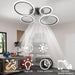 LED Ceiling Fan with Lights Enclosed 20In Low Profile Ceiling Fan with Light for Kitchen,Bedroom,Dining Room, Living Room