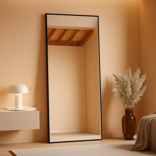 Black 21x57 Inches Full Length Floor Mirror With Stand