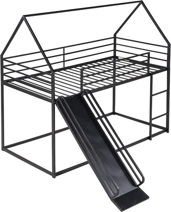 Twin Over Twin IndustrialGradeSturdy Bunk Bed Black