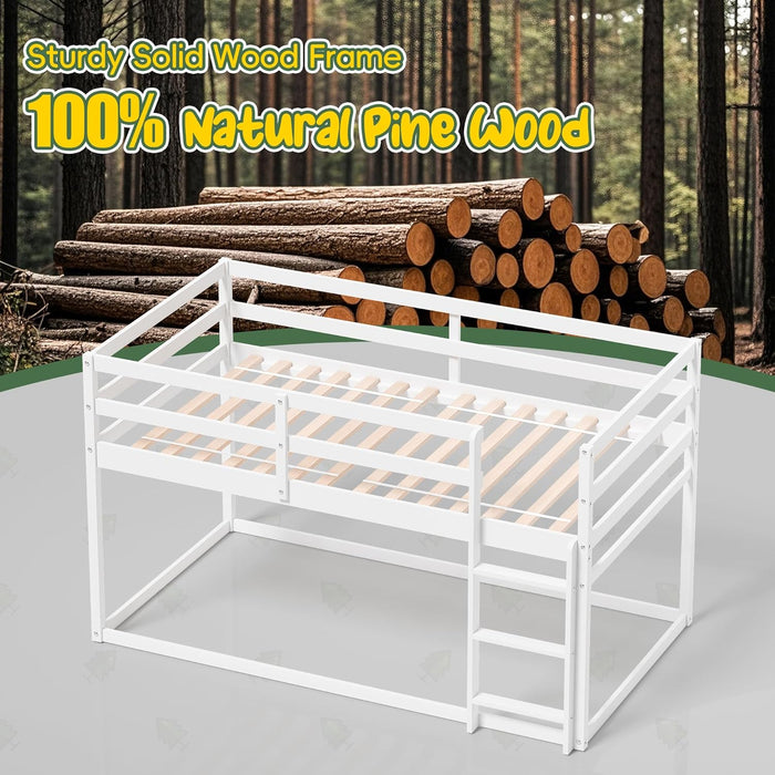 BrilliantWhite Twin Over Twin Elegant SolidWood Bed
