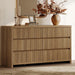 Fluted 6 Drawer Dresser for Bedroom– 55.2''W Large Chest of Drawers