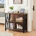 Bookshelf, 3-Tier Rustic Short Bookshelf, Industrial Shelf Bookcase with Engineered Wood Shelves, Low Bookcase with Storage, Small Shelf for Living Room, Bedroom and Office, Rustic Brown
