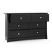 Crescent 6 Drawer Double Dresser (Black) – GREENGUARD Gold Certified, Dresser for Nursery, 6 Drawer Dresser, Kids Dresser, Nursery Dresser Drawer Organizer, Chest of Drawers