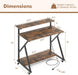 Rolling Computer Desk with Charging Station, Mobile Portable Laptop Desk with Monitor Stand & Storage Shelf, Small Desk with Lockable Wheels for Small Spaces, Home Office (Rustic Brown)
