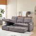 78.75" Sleeper Sofa Couch,Pull-Out Sofa Bed with USB and Tape-C Charging Ports, L-Shaped Sectionalsofa with Reclining Storage and Pocket for Living Room Apartment,Chenille(Dark Grey)