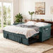 65Inch Sleeper Sofa Bed CorduroyFabric Emerald Green