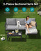 HDPE Outdoor Sectional with Ottoman & Coffee Table