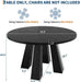 47" round Dining Table for 4-6, Farmhouse Wood Kitchen Table