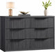 Bedroom Dresser with 6 Deep Wide Large Fluted Drawers for Closet