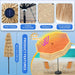 9 FT Solar Thatch Tiki Umbrella, Hawaiian Style Straw Umbrellas with Zinc Alloy Push Button Tilt, UPF 50+ Patio Umbrella,Outdoor Umbrella with 32 LED Lights for Beach, Pool,Garden