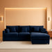 Navy Chenille Luxe 108-Inch-Long U Shaped Sectional