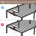 14 Inch King Size Bed Frame Metal Platform No Box Spring Needed with Headboard Hole round Corner Legs Mattress Stoppers Retainers 3500LBS Heavy Duty Steel Slats Noise-Free