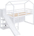 White Twin Loft Bed WithOverheadStorageCompartments