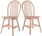 Windsor 2-Piece Chair Set, Solid Wood, Natural Finish