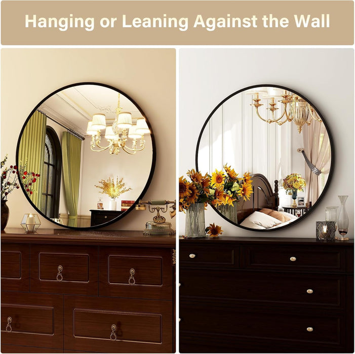 round Mirror 30 Black Wall Mounted Circle Mirrors