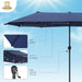 13 Ft Large Patio Umbrella, Double-Sided Twin, Outdoor Market Umbrella with Crank Handle, Powerful UV Protective, Navy Blue