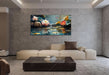 Lotus Canvas Wall Art for Living Room, Zen Yoga Wall Decor Landscape Painting Textured Artwork for Christmas Gift Spa Bedroom Hallway Kitchen Office Home Decor 58"X29"