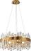 Modern Crystal Chandelier, 12-Light Brass Gold K9 Crystal Raindrop Chandelier, Adjustable Height Lighting Fixture for Living Room Dining Room Bedroom Kitchen Island Entry Foyer D19.7 Inch