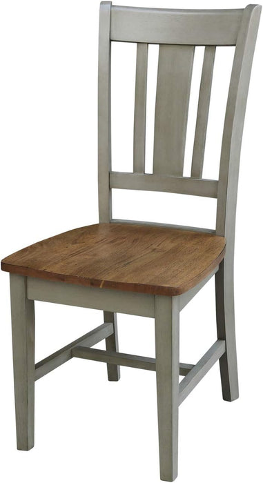 International Concepts San Remo Splatback Chair, Distressed Hickory/Stone