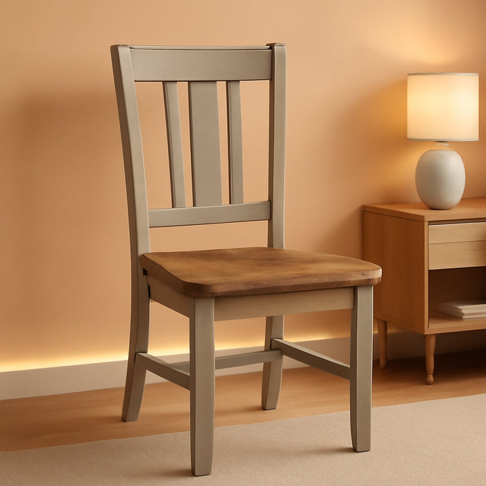 International Concepts San Remo Splatback Chair, Distressed Hickory/Stone