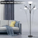 Floor Lamps for Living Room,Standing Lamp with Stepless Dimming, 3 Lights Adjustable Reading Lights, Morden Tall Lamps for Living Room, Bedroom, Office