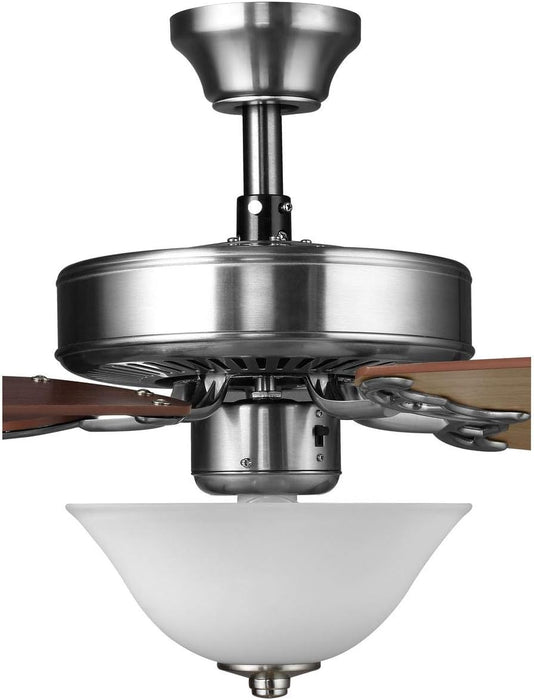 Airpro Collection 52'' Five-Blade Ceiling Fan with White Etched Light Kit
