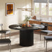 47.24-Inch Black round Dining Table for 4-6 People, Modern Fluted MDF + Metal Base Kitchen Table, Sturdy Circle Dining Room Furniture, Black