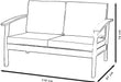 Prescott Patio 4 Piece Conversation Set | Durable Eucalyptus with Natural Finish, Blue