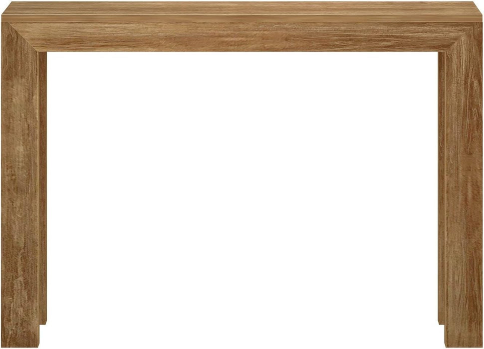 Modern Solid Wood Console Table, 46 Inch, Sofa Table, Narrow Entryway Table for Hallway, behind the Couch, Living Room, Foyer, Easy Assembly, Pecan