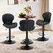 Bar Stools Set of 3, Adjustable Modern Swivel Bar Chairs, Faux Leather Upholstered Barstools Counter Height with High Backrest for Bar, Kitchen Island, Dining Room, Black