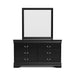 Burkart Black/With Mirror 6-Drawer 58.38 In. W Dresser