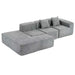 116.5 In. Straight Arm 4-Piece Boucle Fabric Sectional Sofa in Gray with 2 Pillows