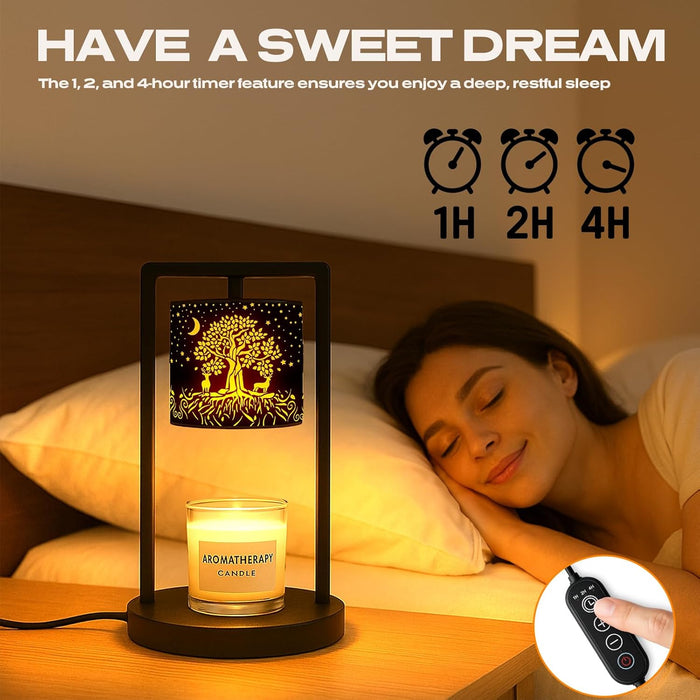 Candle Warmer Lamp with Timer Dimmer, 4 Adjustable Brightness Electric Candle Wax Melt Warmer, Best Birthday Gifts for Women Mom, Mothers Day Gifts, House Warming Gifts New Home Decor (Tree of Life)